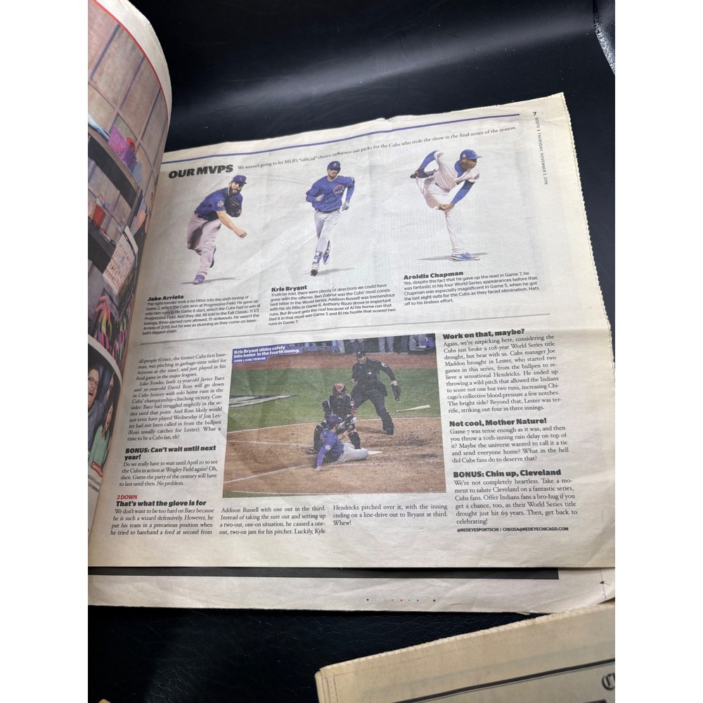 Chicago Cubs 2016 World Series Champions Newspaper Front Page‎ G.O.A.T. - Picture 3 of 3